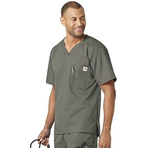 Carhartt Men's Solid Ripstop Utility Scrub Top, Olive, 3X-Large