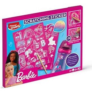 Maped Creativ - Barbie-krasstickers - activiteiten krabstickers voor kinderen - 70 Barbie-stickers met holografisch effect - vanaf 5 jaar