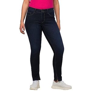 Ulla Popken Sarah voor dames, smalle pijpen, hoge taille, gerecyclede jeans, Rinsed Wash, 50 Grote maten