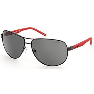 SKECHERS EYEWEAR Heren SE6112 zonnebril, Shiny Black/Smoke Polarized, 64