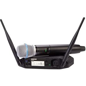 Shure GLXD24+/B87A Dual Band Pro Digitaal Draadloos Microfoonsysteem voor Kerk, Karaoke, Zang - 12 uur Batterijduur, 30m Bereik | BETA 587 Handheld Zangmicrofoon, Enkel Kanaal Ontvanger.