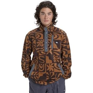 Quiksilver - No Destination - Fleece Met Halve Rits - Bruin - 2XL - Man