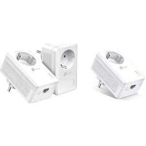 TP-link AV1000 Powerline-adapterset, Pass Through, HomePlug AV2 (TL-PA7017P KIT) & TP-Link TL-PA7017P AV1000 Powerline-adapter met stopcontact (1x Gigabit-poort, compatibel met TP-Link HomePlug AV)