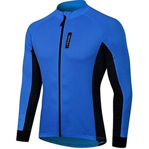 MEETWEE Fietsshirt voor heren, fietsshirt met korte mouwen, kleding voor mountainbikes, Blauw-1-lang, XL