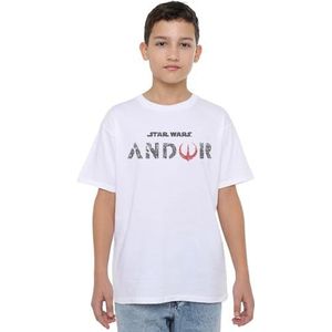 Star Wars Andor Logo Unisex Kids T-shirt, wit, 9-10 jaar, Wit, 9-10 jaar