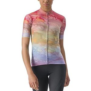 CASTELLI Marmer Jersey T-shirt voor dames, Multicolor Violet Mist, L