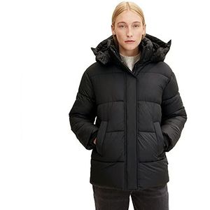 TOM TAILOR Dames Bufferjas met capuchon 1032483, 14482 - Deep Black, XL