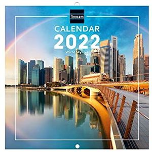 Finocam - Kalender 2022, 18X18 - 180x180 mm Muurafbeeldingen Internationale Skylines Internationaal