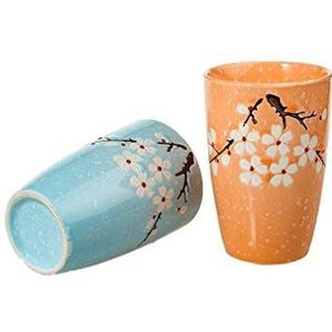 lachineuse Set van 2 glazen, Japans design, kersenbloesems