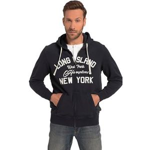 JP 1880, Heren, grote maten, hoodiejas, vintage look, capuchon, kangoeroezak, Donkerblauw, XL/Groten moten