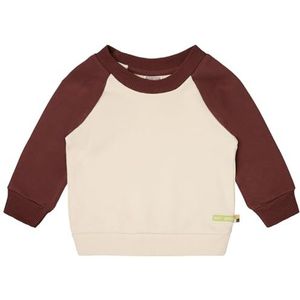 loud + proud Uniseks kindersweatshirt met raglanmouwen, GOTS-gecertificeerd sweatshirt, vanille/hout, 74-80