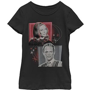 Marvel Girl's Girl's Short Sleeve Classic Fit T-shirt, zwart, S