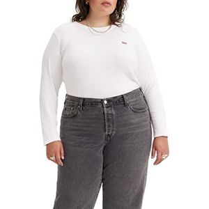 Levi's Dames Plus Size Long Sleeve Baby Tee T-shirt, wit., XXL