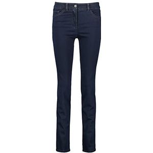 Gerry Weber Best4me Figuurvormende jeans voor dames, slim fit, lange jeans, effen kleuren, normale lengte, donkerblauw (dark blue denim), 42