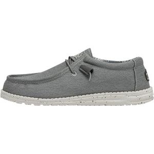 HEYDUDE Heren Wally Stretch Canvas - Casual Slip-On Schoenen - Mocassin Stijl - IJzer, 40 EU