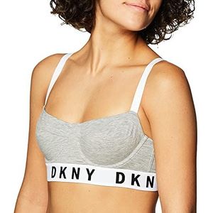 DKNY Gezellige Boyfriend beugelbeha voor dames, Heather Grijs/Wit/Zwart, 80D