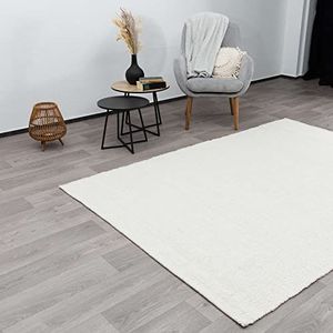 Steffensmeier Handgeweven tapijt Korinth | Gezond wollen tapijt | Beste scheerwol | Natuurlijk licht, handgeweven, grootte: 240x240 cm