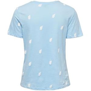 ONLY Dames ONLBONE REG S/S AOP TOP Box JRS T-shirt, Night Sky/Print: Palm, XS, Night Sky/Print: palm, XS