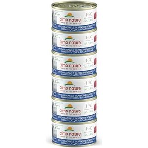 Almo Nature HFC Natural Megapack, natvoer voor katten, tonijn met schelpen, 6 blikjes van 70 g à 70 g