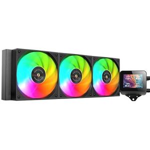 Mars Gaming ML-VISION360, AIO-Vloeistofkoeling, TDP 600W, 3x ARGB-Ventilatoren met Koperen en Aluminium FDB-Kern, 4:3 IPS LCD-Scherm met 360° Rotatie en Software, Universele Multisocket, Zwart