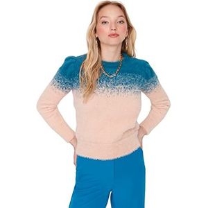 Trendyol - Polyester Trui - Blauw - Lange Mouw - Kleurverloop