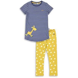 Sigikid Meisjes Sigikid gemaakt van biologisch katoen voor mini meisjes en jongens in de maten 86 tot 128 pyjama set, blauw geel, 98 EU, blauw/geel, 98 cm