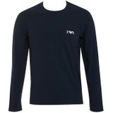 Man's Bold Monogram T-shirt met lange mouwen en ronde hals blauw S, Blauw, S