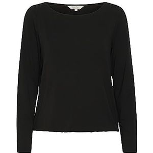 Part Two Damesblouse, lang, gevoerd, met mouwen, ontspannen, boothals, heuplengte, Zwart, S