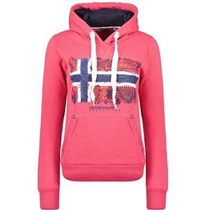 Geographical Norway Gpalm Lady - Damessweatshirt met capuchon en kangoeroezakken - sweatshirt voor dames, trui, casual, lange mouwen, warm, Roze, L