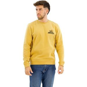 Hurley Flower Fish Fleece Crew Sweatshirt voor heren, Kiezelsteen, M