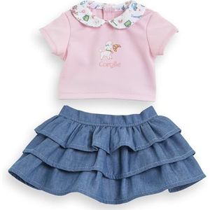 Corolle - Rok met ruches en T-shirt, een weekend in Parijs, kleding, voor poppen 30 cm, vanaf 18 maanden, 9000111060