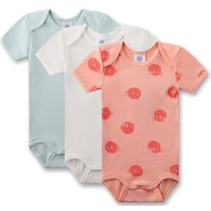 Sanetta Body korte mouwen (verpakking van 3) oranje | Hoogwaardige en duurzame body voor meisjes van biologisch katoen. Inhoud: 3-delige set babybody, oranje, 86