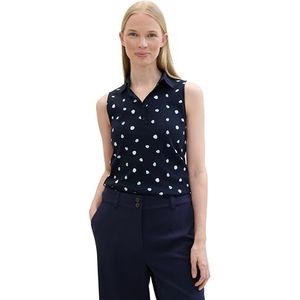 TOM TAILOR Poloshirt voor dames, 36368 - Navy White Dot Design, M