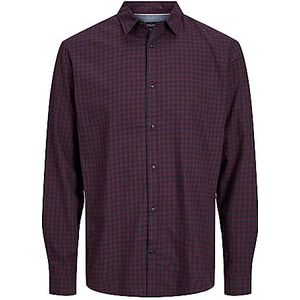 JACK & JONES heren Overhemd Jjegingham Twill Shirt L/S Noos, Navy Blazer/Checks:/Mini Gingham, L