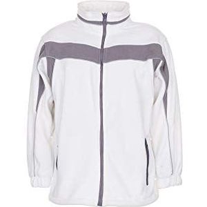 Planam fleece jack Plaline, maat L, zuiver wit/zink/meerkleurig, 2563052