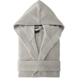 Top Towel Elegante badjas voor dames en heren, 100% katoen, 500 g/m², met capuchon of zonder capuchon, zacht en absorberend voor douche, spa en zwembad, Zilver Grijs, S