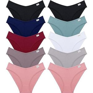 FINETOO Set van 5 slip dames katoenen ondergoed vrouwen set Brazilië slips sport hipster Braziliaans ondergoed sexy sring slip regenboog slips onderbroeken multipack S-XL, A-10 stuks, S