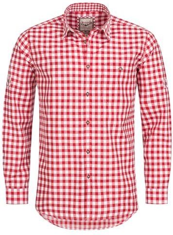 STOCKERPOINT Klederdracht overhemd 'Franzl'  rood / wit