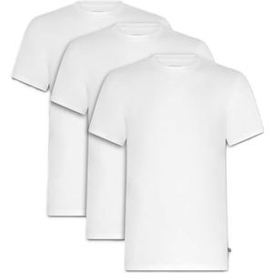 Ted Baker Heren 3-pack ademend katoen stretch ronde hals T-shirt, Wit, S