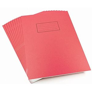 Silvine A4 rood oefenboek, bekleed met marge - 80 pagina's (Pack van 10)