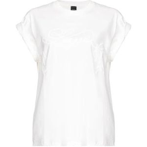 Pinko TELESTO T-shirt jersey bedrukt, Z05_wit-sneeuwwit, S