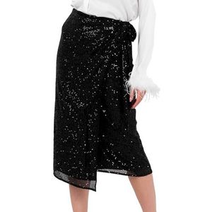 Lovedrobe Dames Midi Rok Dames Wikkels Versierd Gevoerd Avondgelegenheid Feestkleding, Zwart 38, zwart, 38