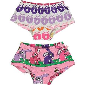 Småfolk Girl's 3 Pack meisjesonderbroek, meerdere prints hipster slips, zeegroze, 7-8 jaar, Sea Pink, 7-8 Jaren