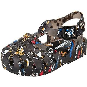 melissa Mini Possession Print Mickey and Friends BB platte sandalen voor meisjes, Zwart, 19/19.5 EU