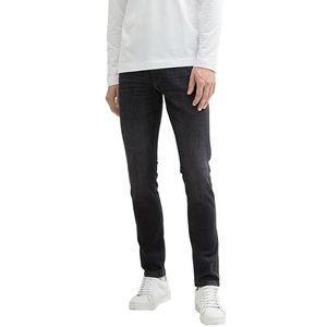 TOM TAILOR Troy Slim Jeans voor heren, 10250 - Gebruikte Dark Stone Black Denim, 33W / 30L