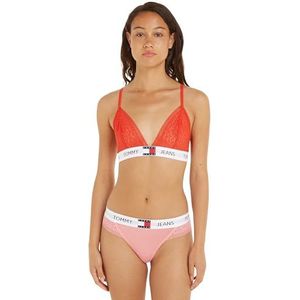 Tommy Jeans Vrouwen Triangle Cup BH ongevoerd stretch, Rood (hete hitte), XS