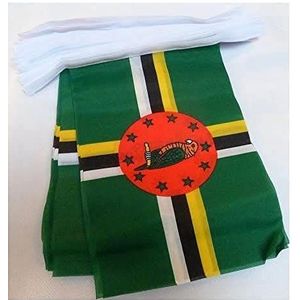 Slinger 6 meter 20 Vlaggen Dominica 21x15 cm - Dominicaanse vlag 15 x 21 cm - AZ VLAG