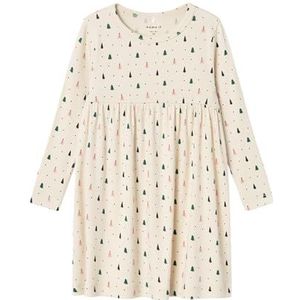 Name It - NmfDab - Jurk - Rib - Summer Zand met Kerstbomen