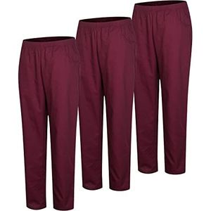 MISEMIYA - Verpakking van 3 stuks, uniseks, gezondheidsuniform, medische werkbroek, Granaatrood 21, 4XL
