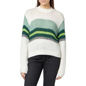 Pinko Orango fijn gebreid Alpaca Mult T-shirt met lange mouwen zonder kraag voor dames, Zsa_mult.bianco/Verde, M